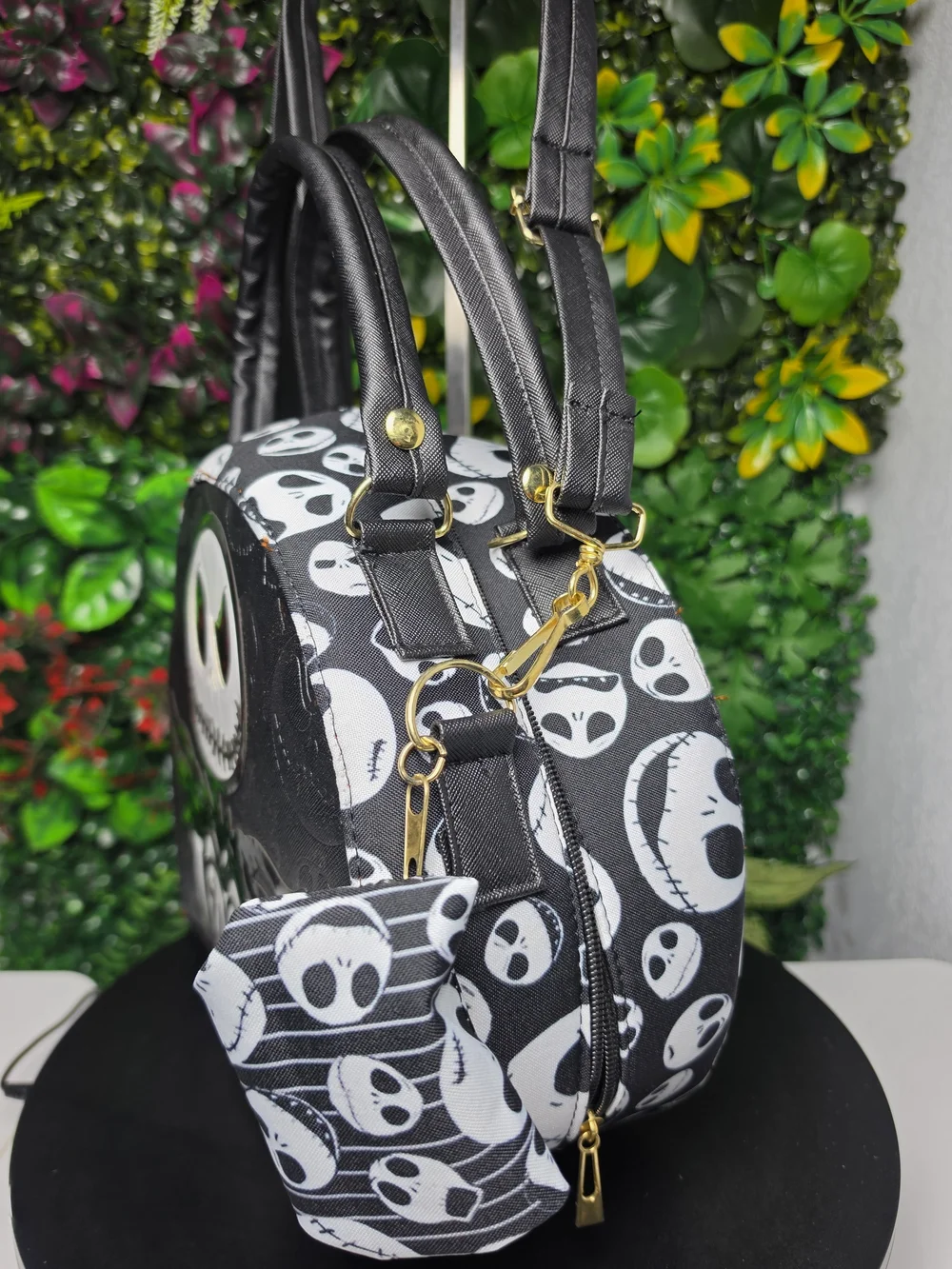 New Black Jack Character Round Crossbody Bag for Women
